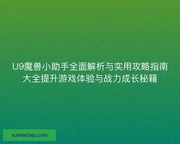 U9魔兽小助手全面解析与实用攻略指南大全提升游戏体验与战力成长秘籍